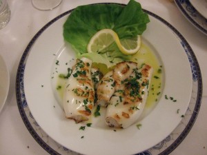 Grilled calamari at a no name restaurant