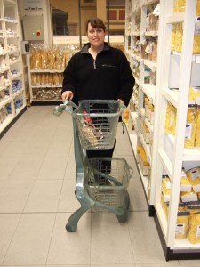 Shopping cart in Eataly.