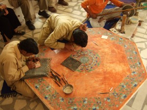 Making an inlaid table, piece by piece.  Interesting for a minute, but one of the aggravations of taking a group tour -- wasting time in factories where they hope you'll buy something (which we never do).