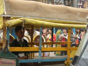 On the Varanasi school bus
