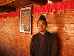 Our attentive waiter in Bhaktapur