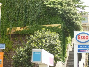 The sign for the Casella train as seen from Piazza Manin -- this is why we had a hard time finding the entrance.