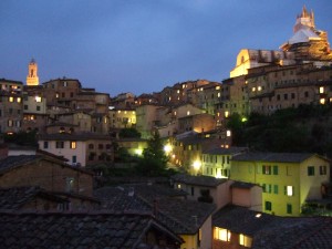 View from our balcony at the Alma Domus, the best sleeping bargain in Siena.