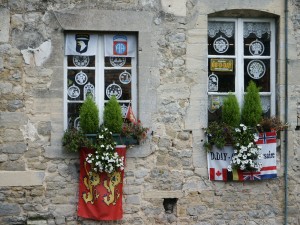 A private home in Normandy decorated to commemorate the 60th anniversary of D Day.