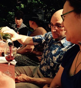 Here I am pouring wine for my wife and a couple of friends, who are regulars at our pop up supper clubs with Marianne at Raduno and Terence at TBD Foods.