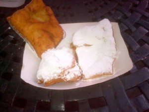 Cafe Beignet on Royal Street taste test challenge. The beignets here were actually lighter/fluffier and more delicious than the ones at Cafe du Monde (which were still delicious).