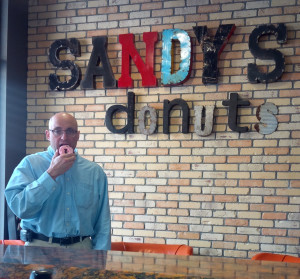 Peanut Butter & Jelly donut at downtown Fargo's Sandy's Donuts. 