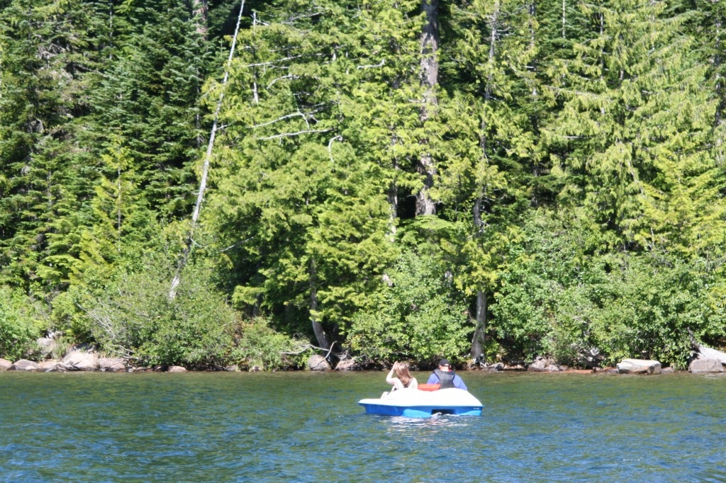 Megan and Vito paddling on Lost Lake.