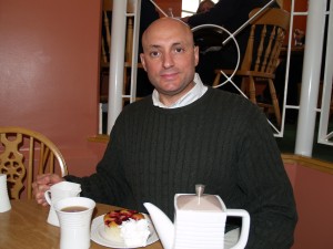 Tea time in the Belleek Visitor's Centre, served on, what else, Belleek porcelain/