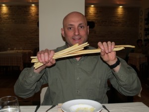 World's largest grissini (breadsticks).