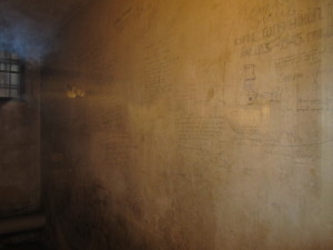 Prisoners' writings on the walls of the old Gestapo  prison.