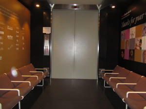 It's only 3 floors, but do have a seat in the world's biggest passenger elevator.